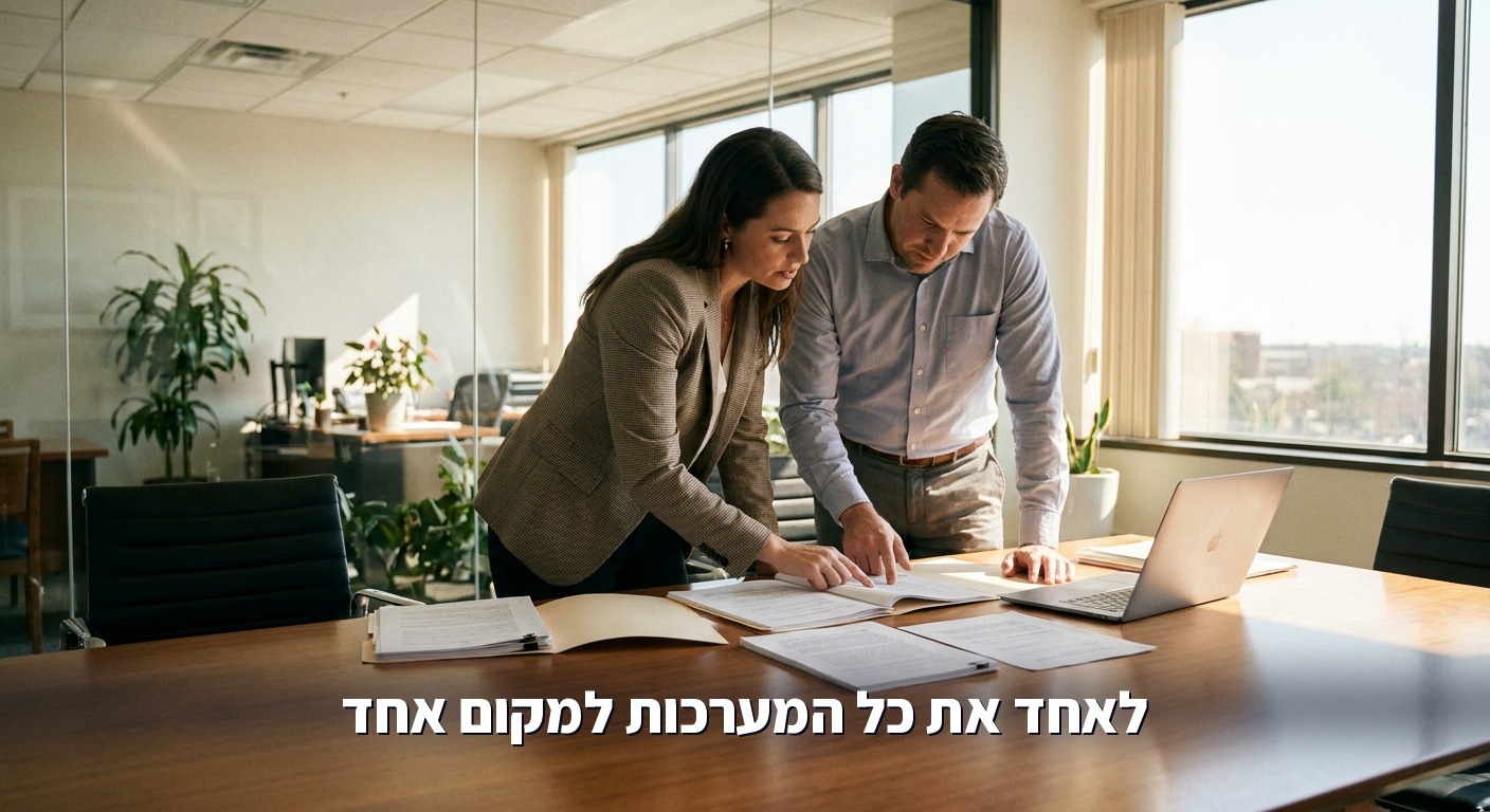 צוות משפטי עובד יחד על חוזה