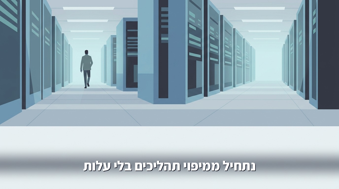 חדר שרתים עם מחשבים המריצים חישובים