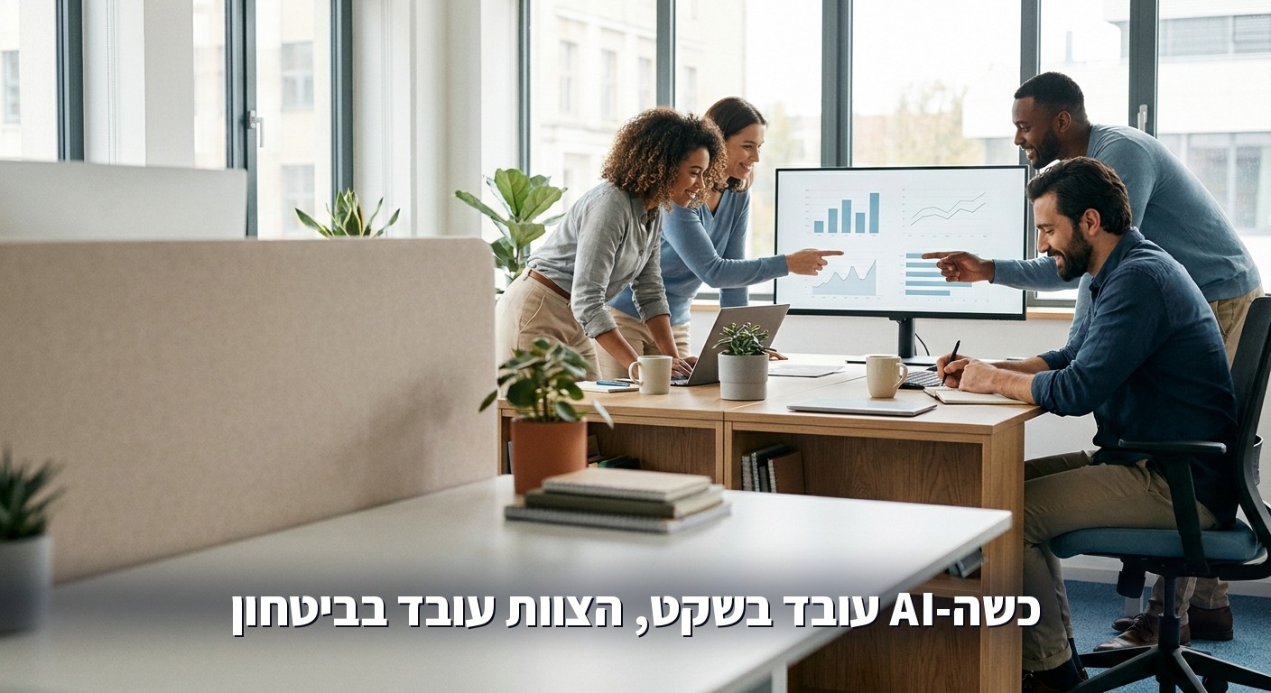 צוות עובדים משתפים פעולה עם מערכות דיגיטליות