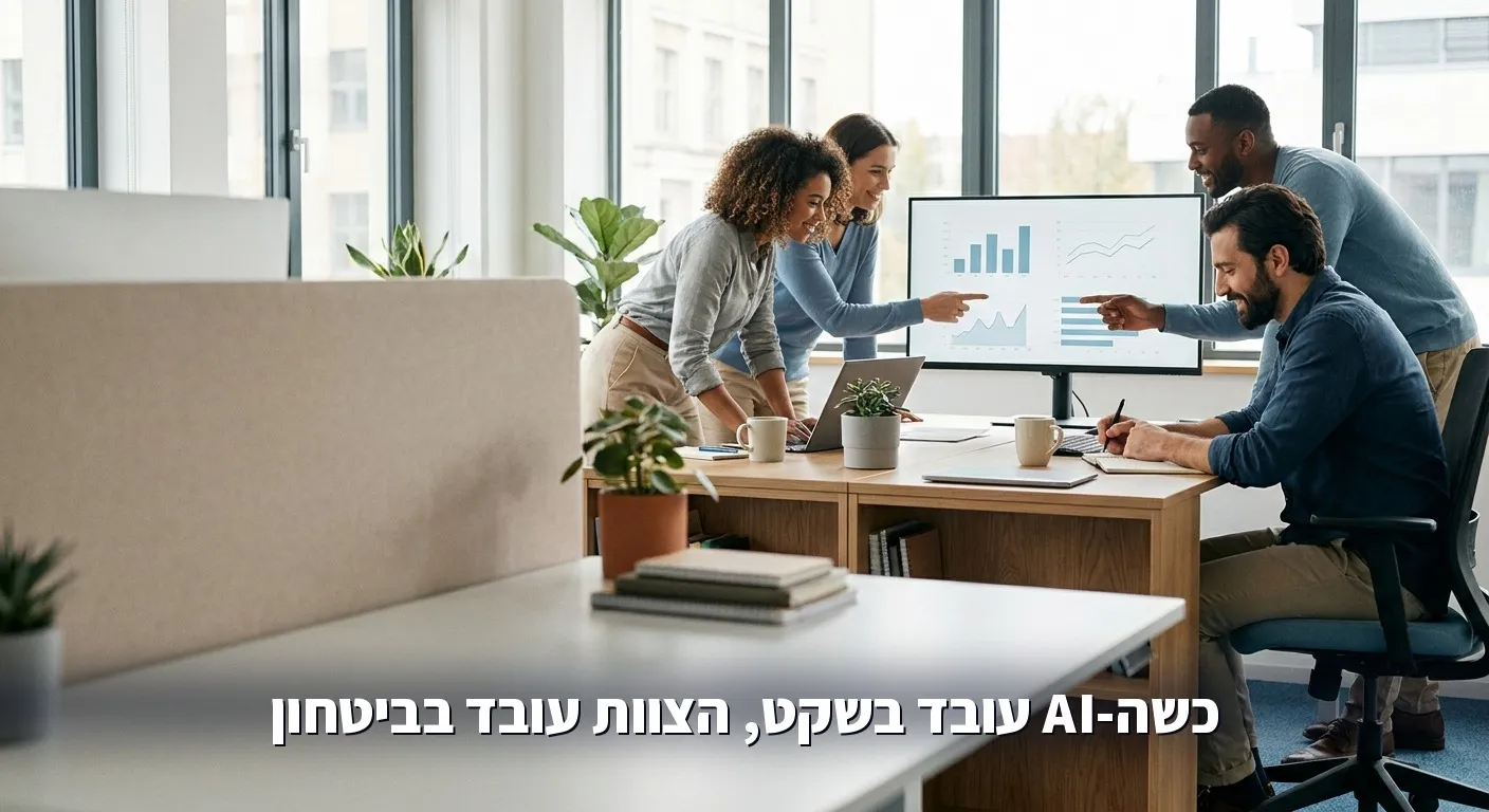 צוות עובדים משתפים פעולה עם מערכות דיגיטליות