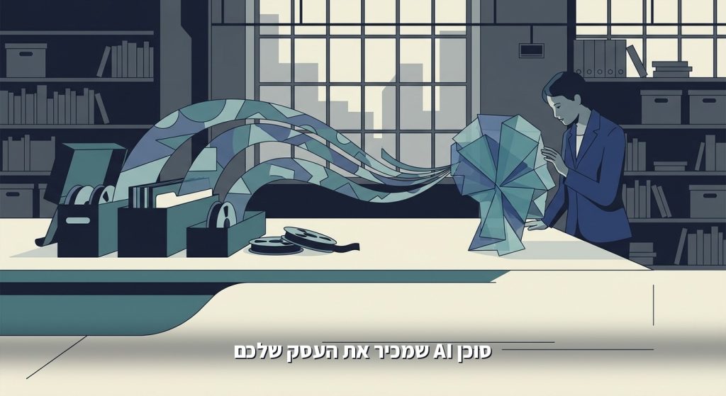 זרימת נתונים אל מוח AI, המחשה לסוכן AI על נתוני הארגון
