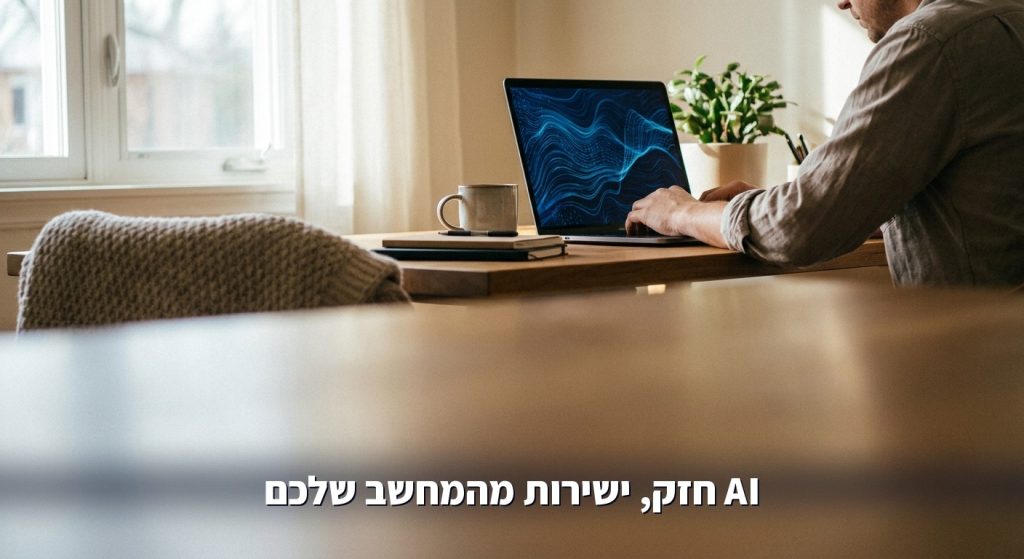 מחשב נייד מריץ סוכן AI מקומי