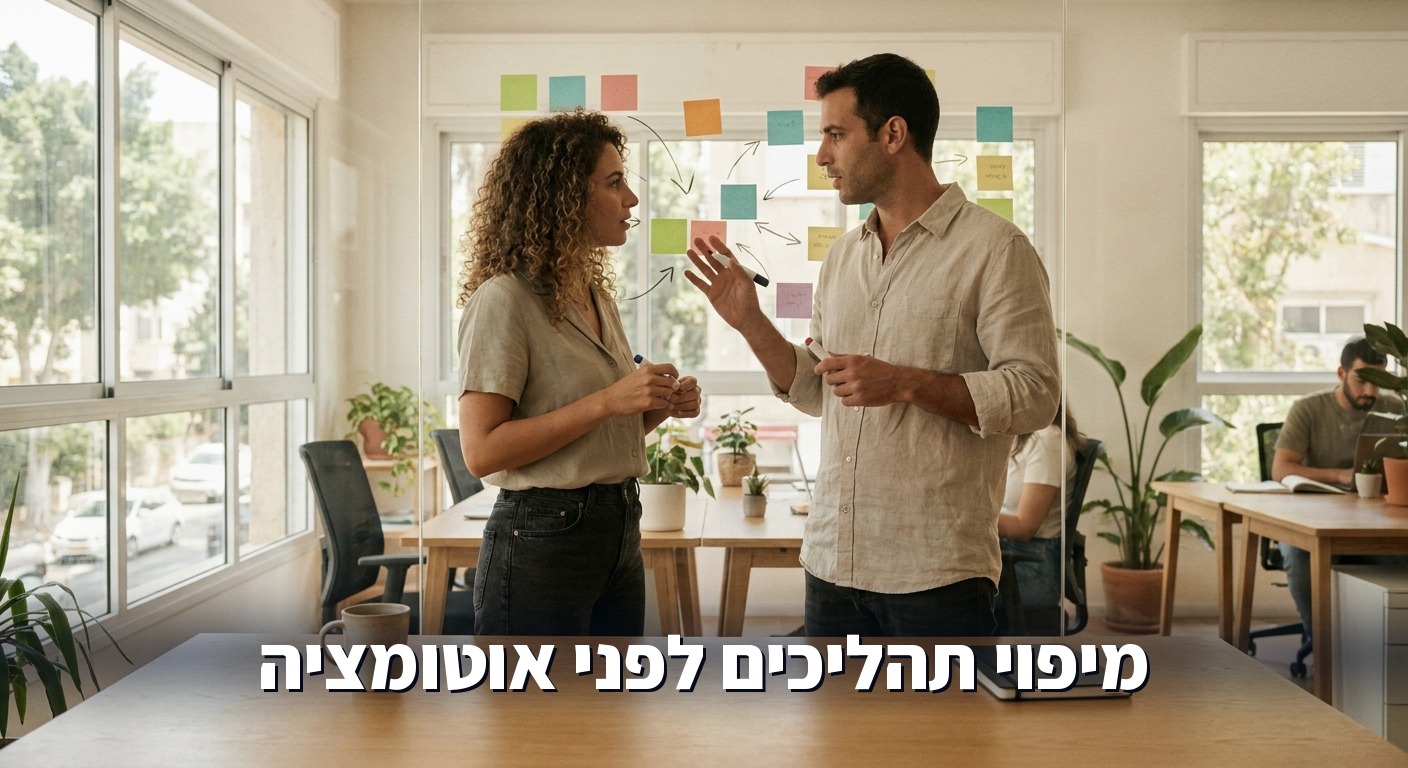 מיפוי תהליך ידני לפני אוטומציה בעסק בינוני