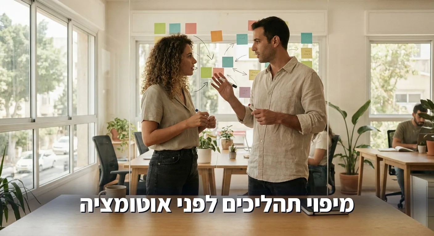 מיפוי תהליך ידני לפני אוטומציה בעסק בינוני