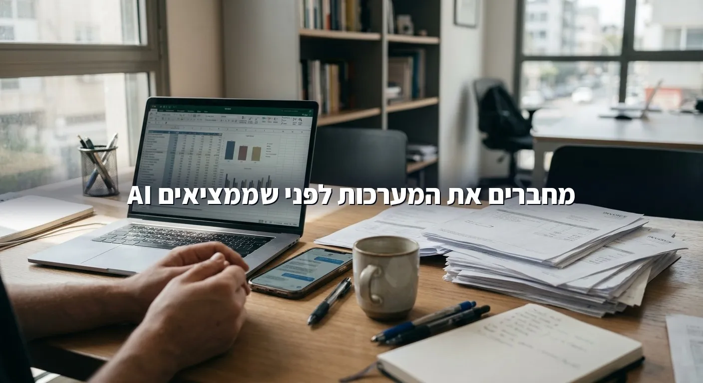 שולחן עבודה עמוס אקסל, ווטסאפ ומייל נפרדים בעסק קטן
