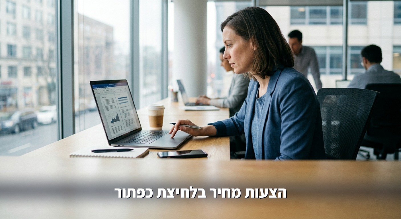 איש מכירות בודק הצעת מחיר שנוצרה אוטומטית