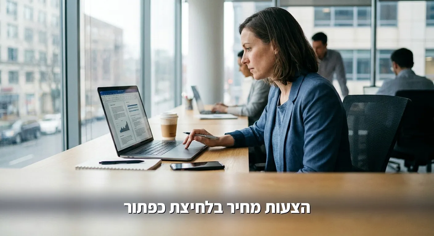 איש מכירות בודק הצעת מחיר שנוצרה אוטומטית