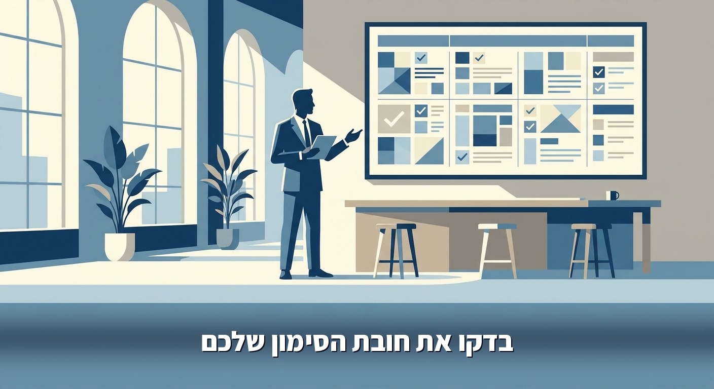 מנהל בוחן צ'קליסט ממשל תאגידי על מסך קיר
