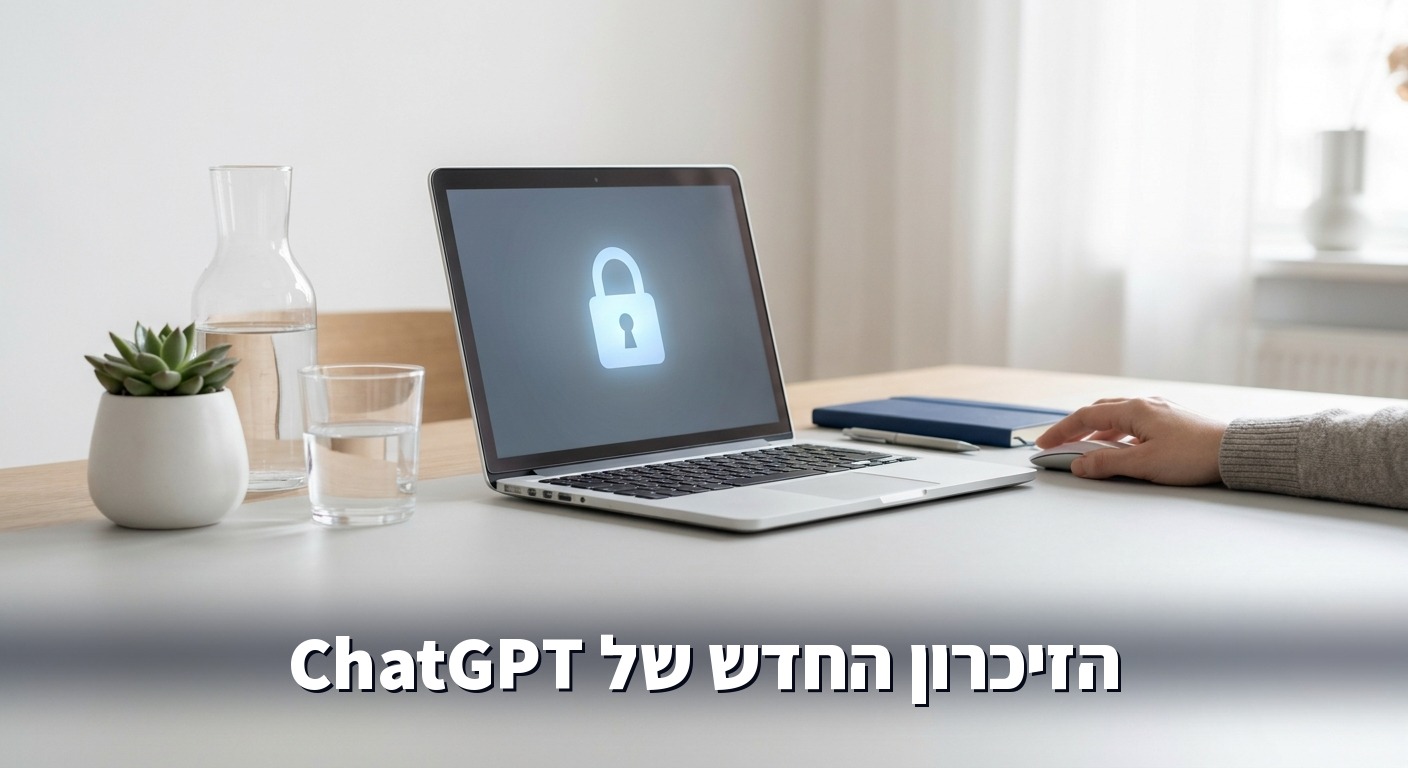 מושג פרטיות ומנעול רגוע על מסך מחשב נייד
