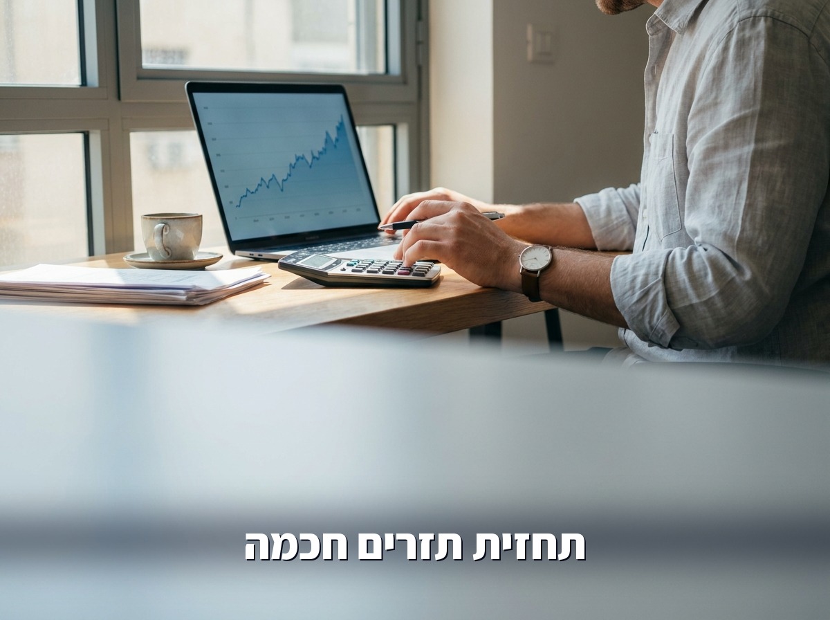 תזרים מזומנים ותחזית פיננסית על מחשב נייד