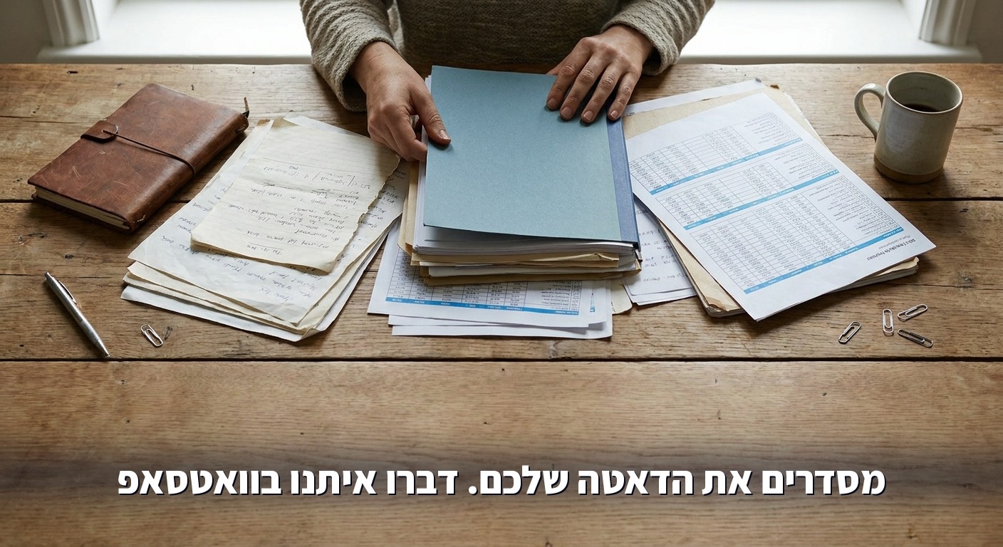 גיליונות ומסמכים מפוזרים מתאחדים לדוח אחד מסודר