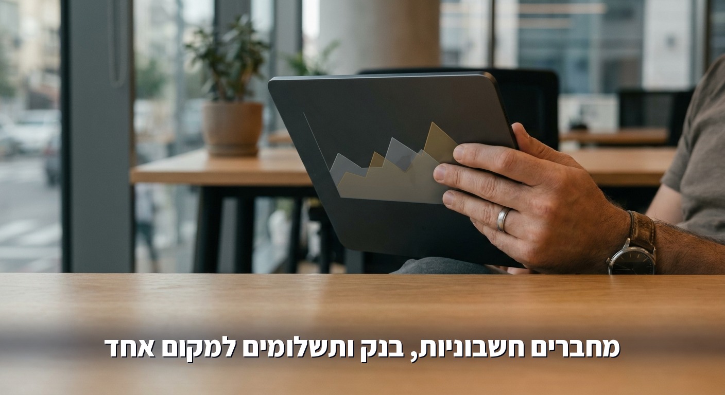 יד מחזיקה טאבלט עם גרף מגמה פשוט של תזרים מזומנים