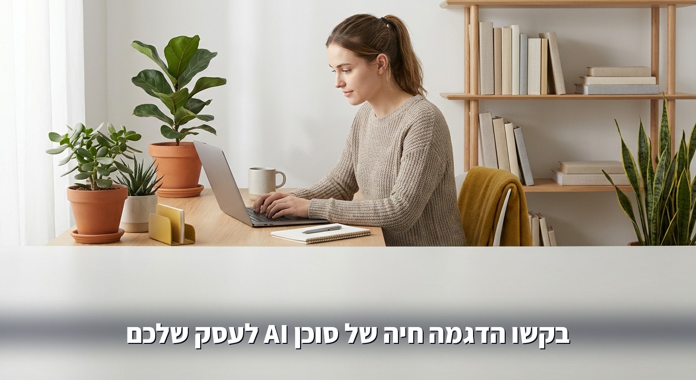פרילנסרית עובדת מול מחשב נייד בבית