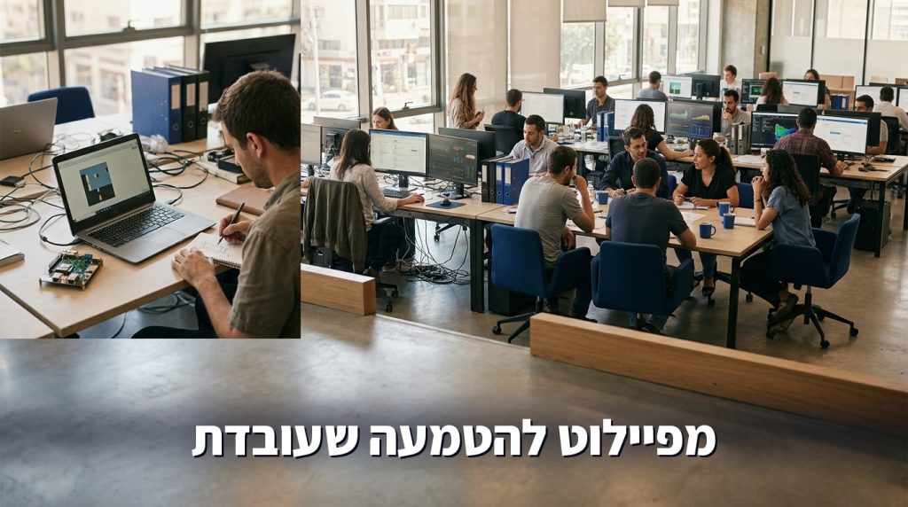 מפיילוט AI להטמעה מלאה: 5 הסיבות שפיילוט נתקע ואיך עוברים לפרודקשן בעסק ובארגון 2026