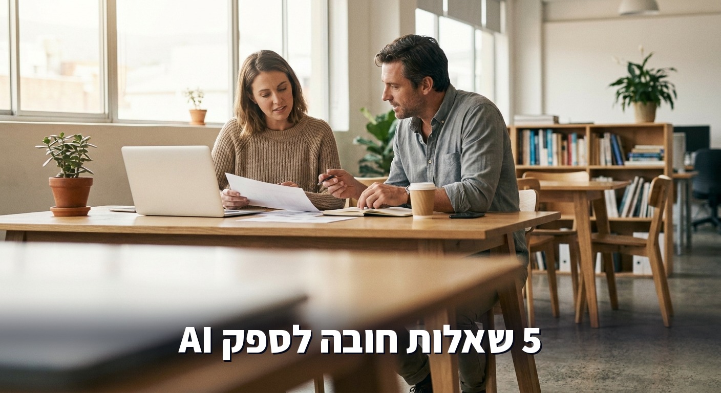בעל עסק בודק ספק AI לפני חתימה על חוזה