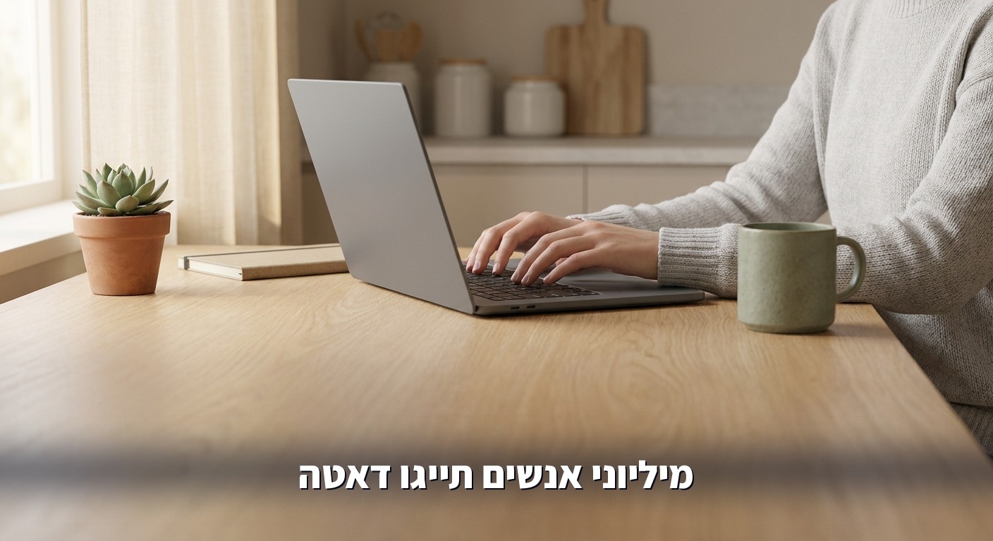 עובד עצמאי יושב מול מחשב נייד בבית ומבצע משימות מקוונות