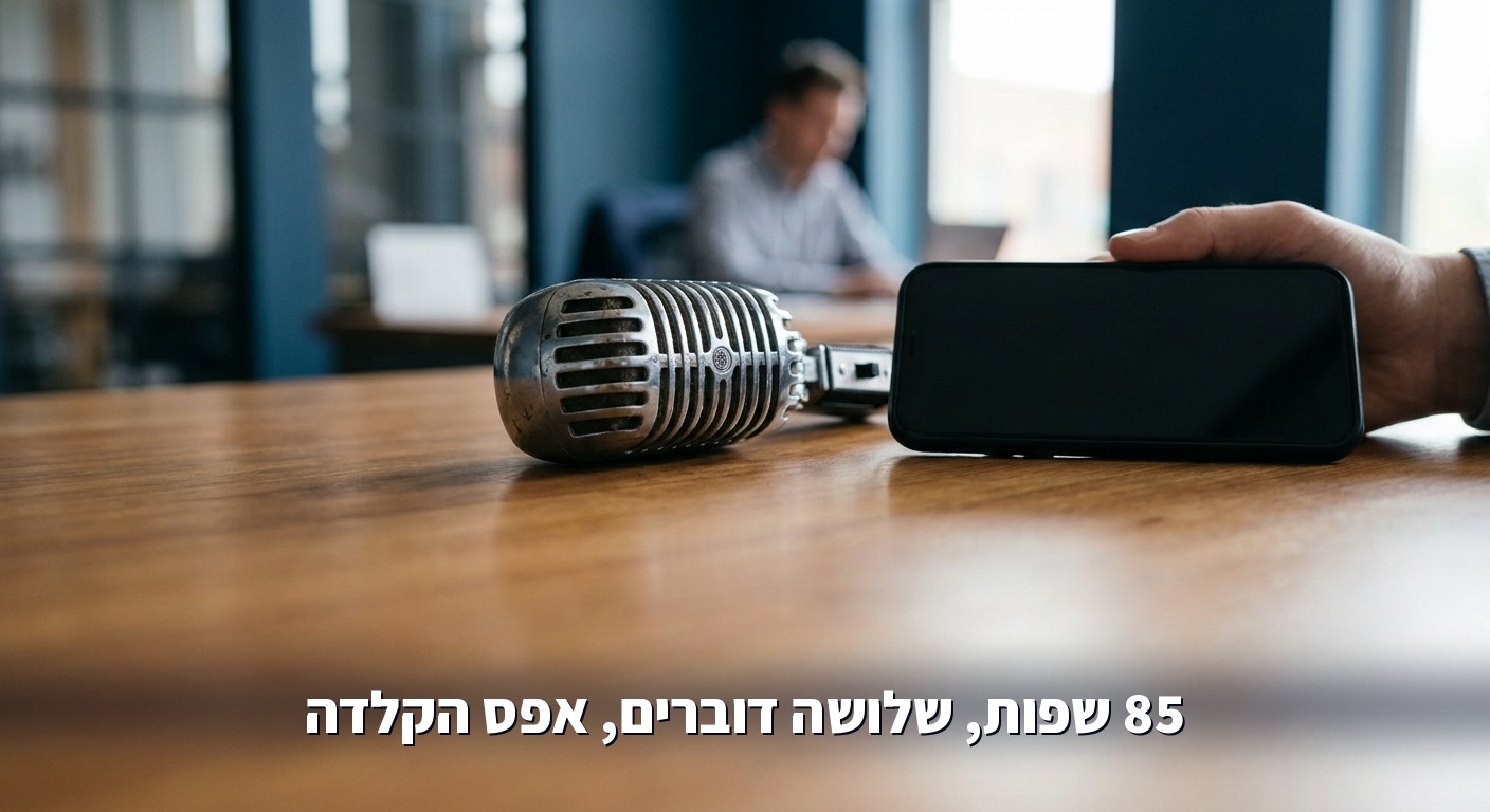 מיקרופון ישן לצד סמארטפון מודרני, מהכתבה ידנית לתמלול חכם
