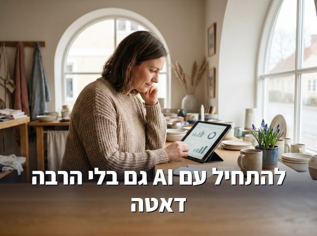 הטמעת AI כשאין לכם הרבה דאטה: המדריך לעסק קטן ובינוני 2026