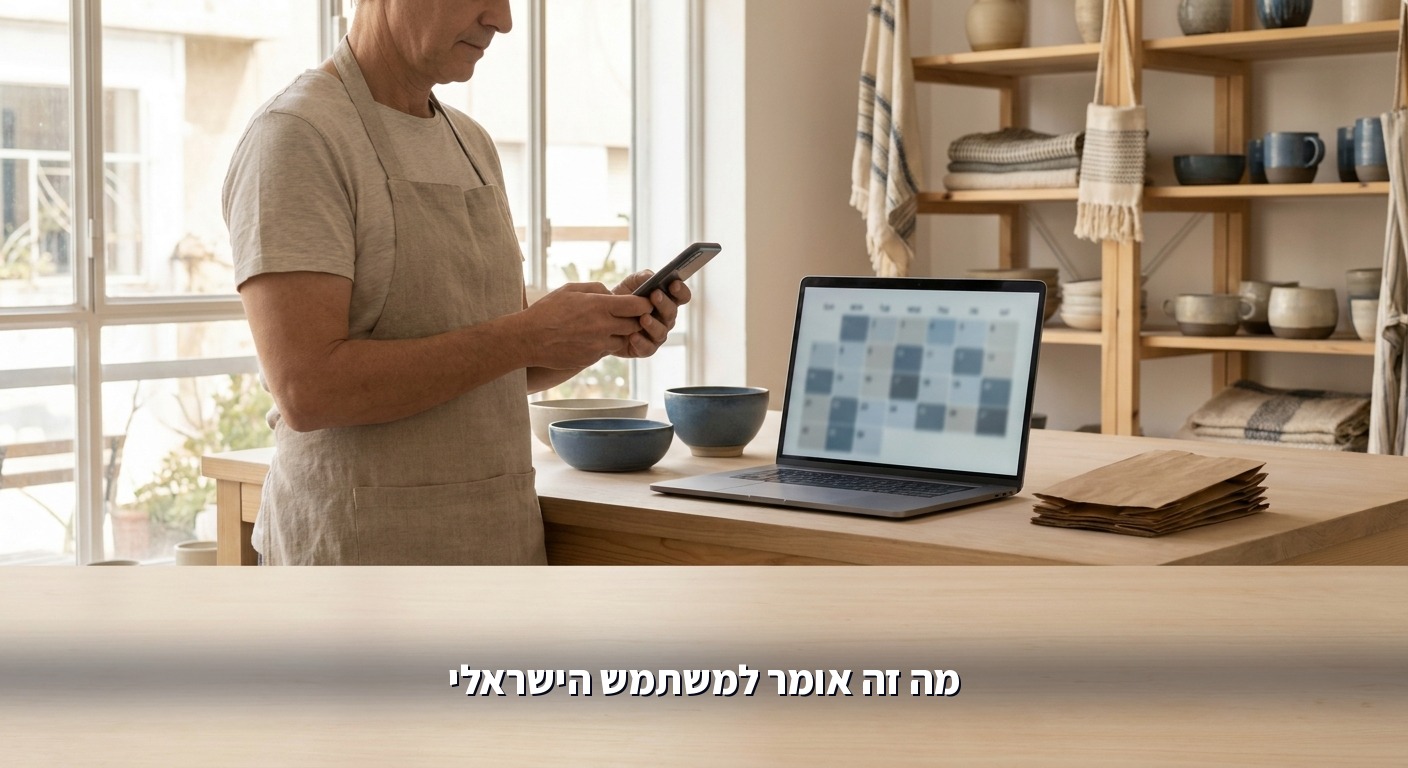 בעלת עסק קטן בודקת בטלפון, ממחישה מה Siri AI אומרת למשתמש הישראלי