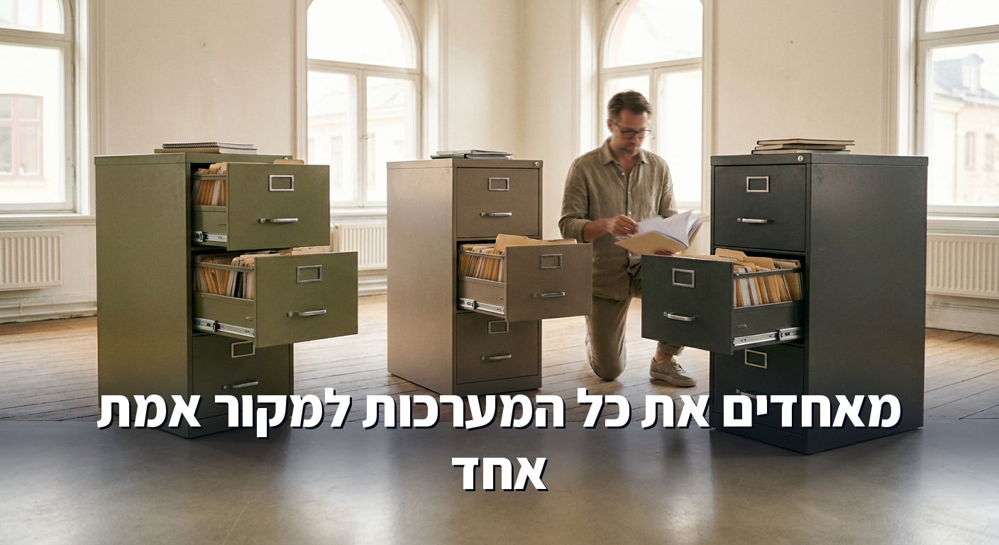 אותו לקוח קיים בשלוש מערכות נפרדות, ולכן הדשבורד מציג מספרים סותרים