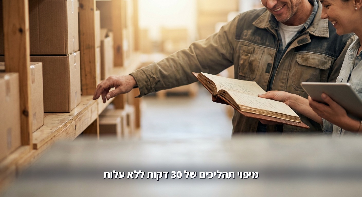צוות קטן בודק מלאי ותזרים לפני קבלת החלטה חודשית