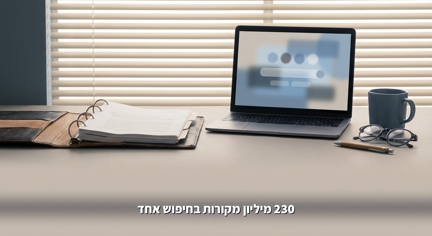 חיפוש משפטי ממוחשב על שולחן עורך דין