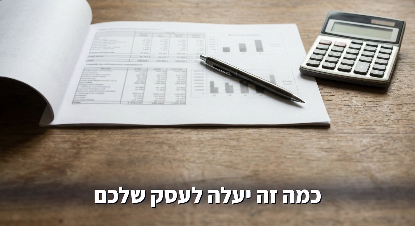 טבלת עלויות מודפסת על שולחן