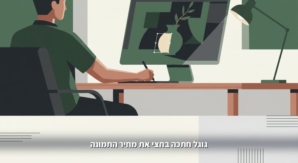 מעצבת עורכת אזור אחד בתמונה על מסך גדול