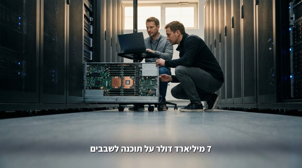 שרתים ושבבי AI מסוגים שונים במרכז נתונים