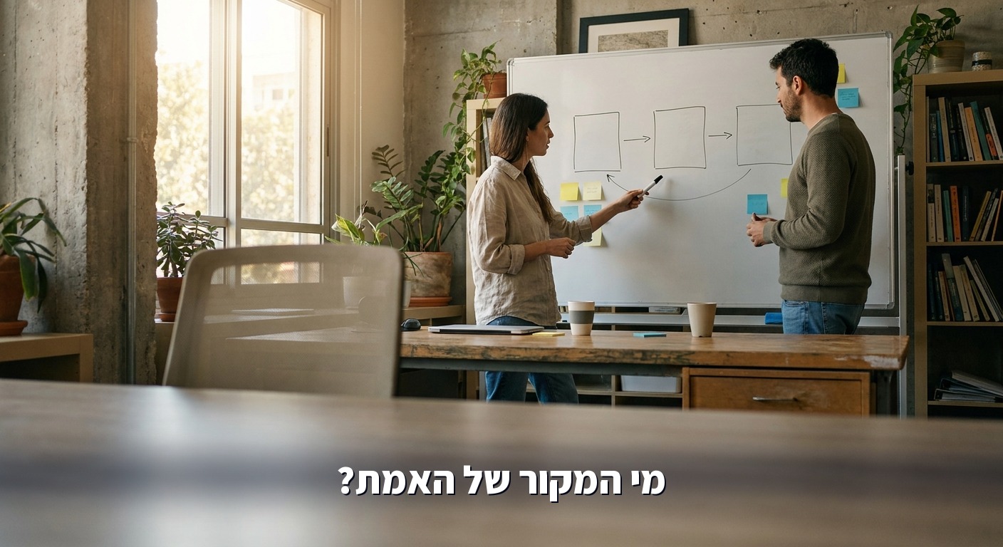 מנהלת תפעול ומנהל מכירות משרטטים על לוח את הקשרים בין מערכות העסק
